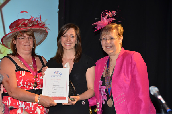 Long Eaton Circle won the award for the highest percentage increase in membership.  They increased their members from 5 to 11, a 120% increase.  Outgoing Chair Angela Richardson accepted the trophy on their behalf.